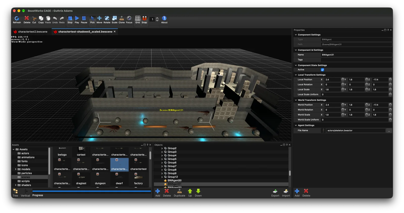 CAGE game and editor preview